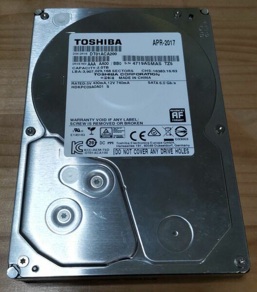 TOSHIBA DT01ACA200 2TB