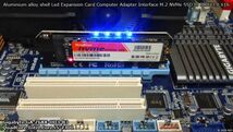 新品良品即決■送料無料JMTLED付きM.2 NVMe SSD - PCIE 3.0 X16アダプター Mキーライザーカード拡張PCI Express X4 X8 X16 2230-2280_画像2