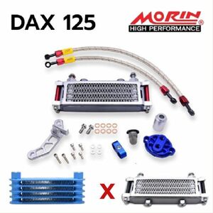 DAX125 オイルクーラー キット ST125 JB04 MORIN モーリン ダックス125 Oil Cooler 簡単取付 熱ダレ軽減 コアブルー x ピラーブラック