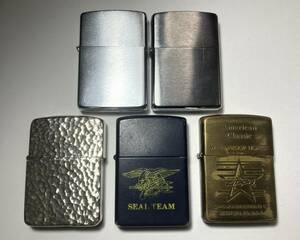 ★USED品//ZIPPO ジッポー SEAL TEAM American Classic 他 ジッポ オイルライター まとめて5点//全て火花確認済 当時物 貴重希少品★斉