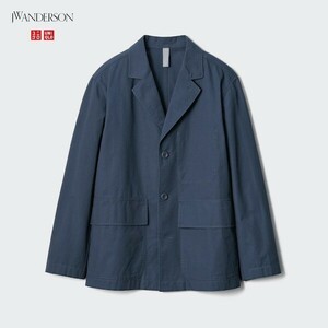 UNIQLO JWANDERSON コラボ コットンジャケット Sサイズ ネイビー 2024年モデル テーラードジャケット J.W.ANDERSON