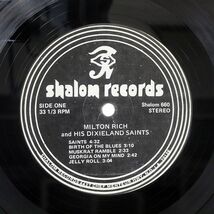 米 MILTON RICH AND HIS DIXIELAND SAINTS/BEST OF NEW ORLEANS JAZZ/SHALOM SHALOM660 LP_画像2
