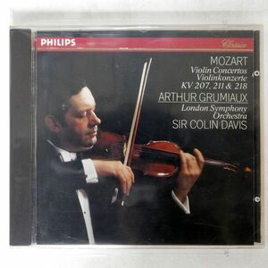 ARTHUR GRUMIAUX, LONDON SYMPHONY ORCHESTRA, SIR COLIN DAVIS/MOZART, VIOLIN CONCERTOS - VIOLINKONZERTE KV 207, 211 & 218/ CD □