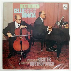 SVIATOSLAV RICHTER, MSTISLAV ROSTROPOVICH/BEETHOVEN CELLO SONATA NO. 3 & 4/PHILIPS X5537 LP