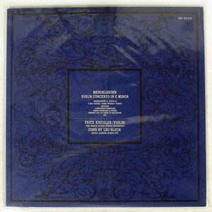 フリッツ・クライスラー/メンデルスゾーン : ヴァイオリン協奏曲/EMI,ANGEL GR2223 LP