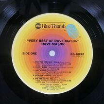 米 DAVE MASON/VERY BEST OF/ABC BLUE THUMB BA6032 LP_画像2