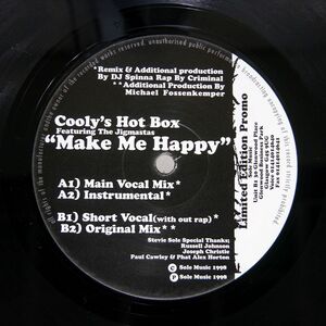 英 プロモ COOLY’S HOT BOX/MAKE ME HAPPY/SOLE MUSIC SOLE005L 12