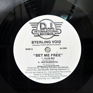  rice STERLING VOID/SET ME FREE/D.J. INTERNATIONAL DJ994 12