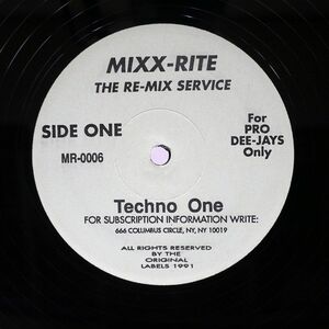 米 UNKNOWN ARTIST/TECHNO ONE TECHNO TWO/MIXX-RITE MR0006 12