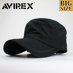 AVIREX アヴィレックス アビレックス キャップ 大きいサイズ ビッグサイズ 帽子 ワークキャップ ブラック メンズ 人気 トレンド