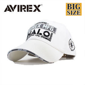 AVIREX アビレックス キャップ メンズ レディース 大きいサイズ ビッグサイズ 帽子 ローキャップ MFG HALO ホワイト 限定モデル
