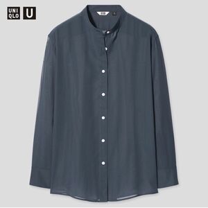 UNIQLO U ユニクロユー シアーバンドカラーシャツ M