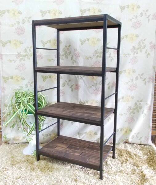ラック パイン材無垢使用 シャルフ 棚 本棚 60cm巾 キッチンラック オープンラック 天然木の質感が違います