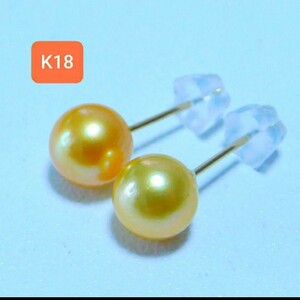 K18ゴールドあこやパール　ピアス