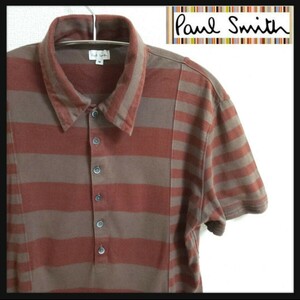 ポールスミス　ポロシャツ　半袖　ボーダー　総柄　日本製　半袖シャツ　1スタ　1円スタート