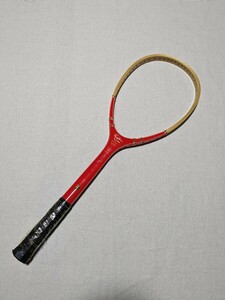 ★昭和 KAWASAKI テニスラケット 軟式用 未使用 フレームのみ 長期保管品 カワサキ ヴィンテージ 木製 希少 昭和レトロ
