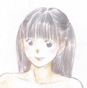 vivi 手描きイラスト「Venus284」女の子 美少女　座る　下着　美人画　裸婦 裸身 鉛筆画 直筆 原画 A4サイズ