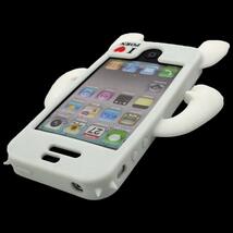 即決・送料込)【ユニークなソフトケース】YETTIDE iPhone 4S / 4 Character Sillicone Skin - Briefs Dog ブリーフドッグ ホワイト_画像4