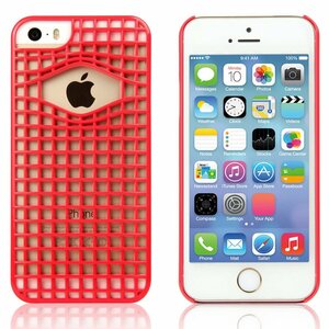 即決・送料込)【軽量でシンプルなデザインのケース】ahha iPhone SE(第一世代,2016)/5s/5 Grid Case MOZIE Mars Red