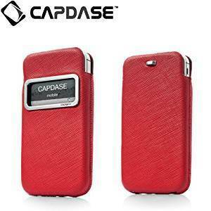 即決・送料込)【スリーブスタイルケース】CAPDASE iPhone 4S/4 用 スマートポケット リュクスID レッド/ブラック