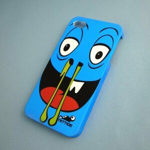 即決・送料込)【ユニークなスリム ハードケース】YETTIDE iPhone 4S / 4 Funny Face - Hanatarashi Blue YET-HC-11