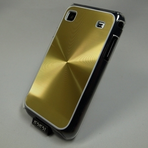 即決・送料込)【ハードタイプのケース】GauGau docomo GALAXY S SC-02B Hard Rear Cover, Circular Metallic with White Frame, Gold