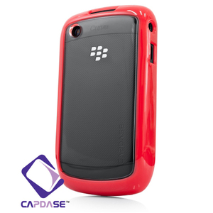 即決・送料込)【2種の素材を使ったハードケース】CAPDASE BlackBerry Curve 9300 Soft Jacket Fuze Clear/Solid Red