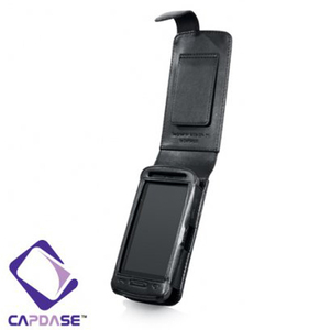 即決・送料込) CAPDASE Nokia C6-01 Flip-top (縦開き) レザーケース (牛革) 黒