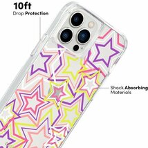 即決・送料込)【星がデザインされた耐衝撃ケース】Case-Mate iPhone 13 Pro Max/iPhone 12 Pro Max 共用 Tough Case - Neon Stars_画像4