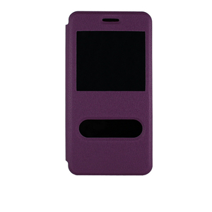 即決・送料込)【窓付き 手帳型】がうがう！ Huawei Y6 ダイアリー ビュー ケース【 閉じたまま通話 / スタンド機能 つき 】Purple/White