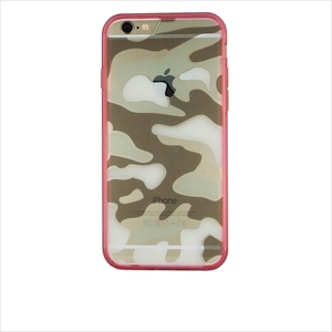 即決・送料込)【迷彩ケース】GauGau iPhone6s/6 Camouflage Hybrid Clear Case Pink