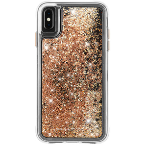 即決・送料込)【ラメが流れるケース】Case-Mate iPhoneXS Max Waterfall-Gold