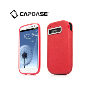 即決・送料込)【ソフト&ポケットケースのセット】CAPDASE GALAXY SIII SC-06D/SC-03E Value Set Luxe Solid Red/Red