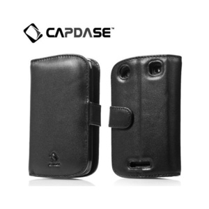 即決・送料込)【スタンド機能付き手帳型ケース】CAPDASE BlackBerry Curve 9380 Leather Case Bi-fold Black
