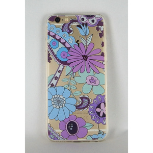 即決・送料込)【クリアーソフトタイプケース】がうがう! iPhone6s/6 DESIGN PRINTS Soft Clear Case Purple Paisley