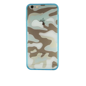即決・送料込)【迷彩ケース】GauGau iPhone6s/6 Camouflage Hybrid Clear Case Blue カモフラージュ ハイブリッド クリア ケース