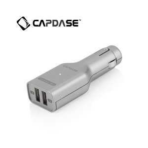 即決・送料込)【２台同時に充電可能な車載用充電器】CAPDASE Dual USB Car Charger ForceDuo Max Titanium