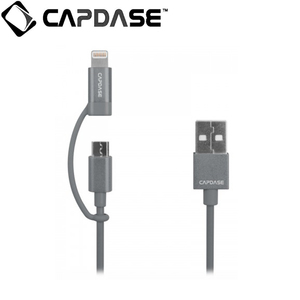 即決・送料込)【Apple 認定品】CAPDASE 通信＆充電用 Lightning アダプター付き microUSB Cable 1.2m Grey