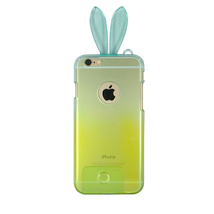 即決・送料込)【かわいい うさちゃんのケース】がうがう! iPhone6s/6 Rabbit TPU Case Blue/Green_画像1