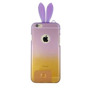 即決・送料込)【かわいい うさちゃんのケース】がうがう! iPhone6s Plus/6 Plus Rabbit TPU Case Purple/Yellow