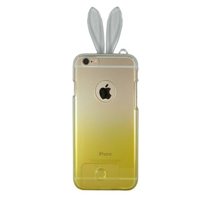 即決・送料込)【かわいい うさちゃんのケース】がうがう! iPhone6s Plus/6 Plus Rabbit TPU Case Clear/Yellow