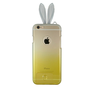 即決・送料込)【かわいい うさちゃんのケース】がうがう! iPhone6s/6 Rabbit TPU Case Clear/Yellow