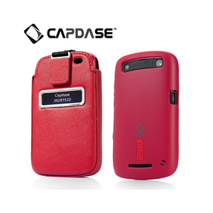即決・送料込)【ソフト&ポケットケースのセット】CAPDASE BlackBerry Curve 9350/9360/9370 Value Set, Red