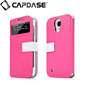 即決・送料込)【磁力で合体するケース】CAPDASE docomo GALAXY S4 SC-04E Smart Folder Case Sider ID Belt: Pink/White
