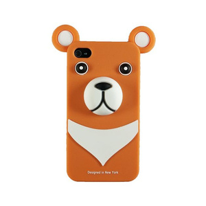 即決・送料込)【かわいいクマのケース】iburg iPhone 4 Full Protection Silicon Bear Orange