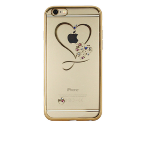 即決・送料込)【ラインストーン付きソフトタイプケース】Durable iPhone6s/6 Soft Rear Cover Case Heart ハート