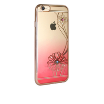 即決・送料込)【ラインストーン付きソフトタイプケース】Durable iPhone6s Plus/6 Plus Pink Gradation TPU Soft Rear Cover Case Flower_画像3