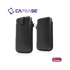 即決・送料込) CAPDASE iPhone 4S/4 スマートポケット レザーケース クラコ ブラック／レッド