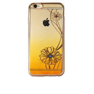 即決・送料込)【ラインストーン付きソフトタイプケース】Durable iPhone6s Plus/6 Plus Yellow Gradation TPU Soft Rear Cover Case Flower