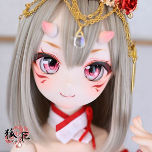 Art hand Auction *Fox Flower*DDH-28 Semi-white skin demon girl custom head + eyes + horn set, doll, Character Doll, Dollfie Dream, parts